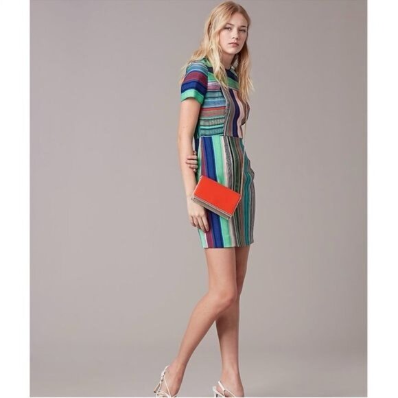 Diane von Furstenberg Short-Sleeve Tailored Dress Size 12 - Picture 2 of 12